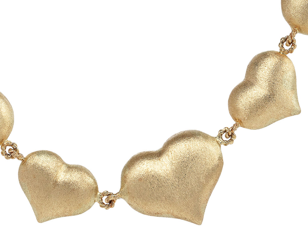 Marie Lichtenberg Heart Chain Necklace Close Up Hearts