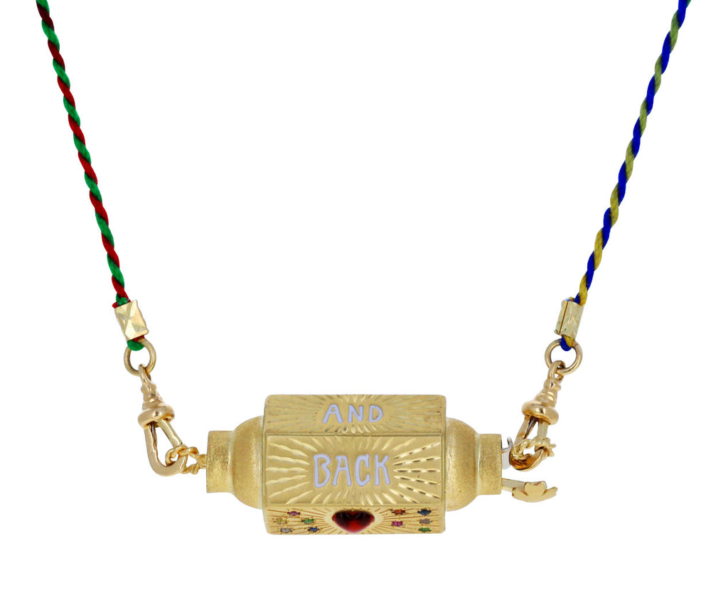 Rainbow Sapphire Love You to the Moon and Back Locket Necklace