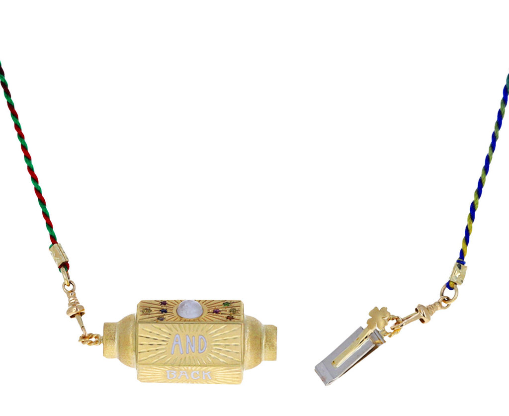 Rainbow Sapphire Love You to the Moon and Back Locket Necklace