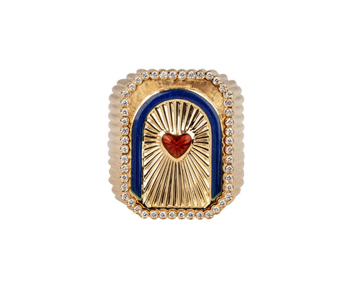 Marie Lichtenberg Diamond Heart Mini Scapular Ring