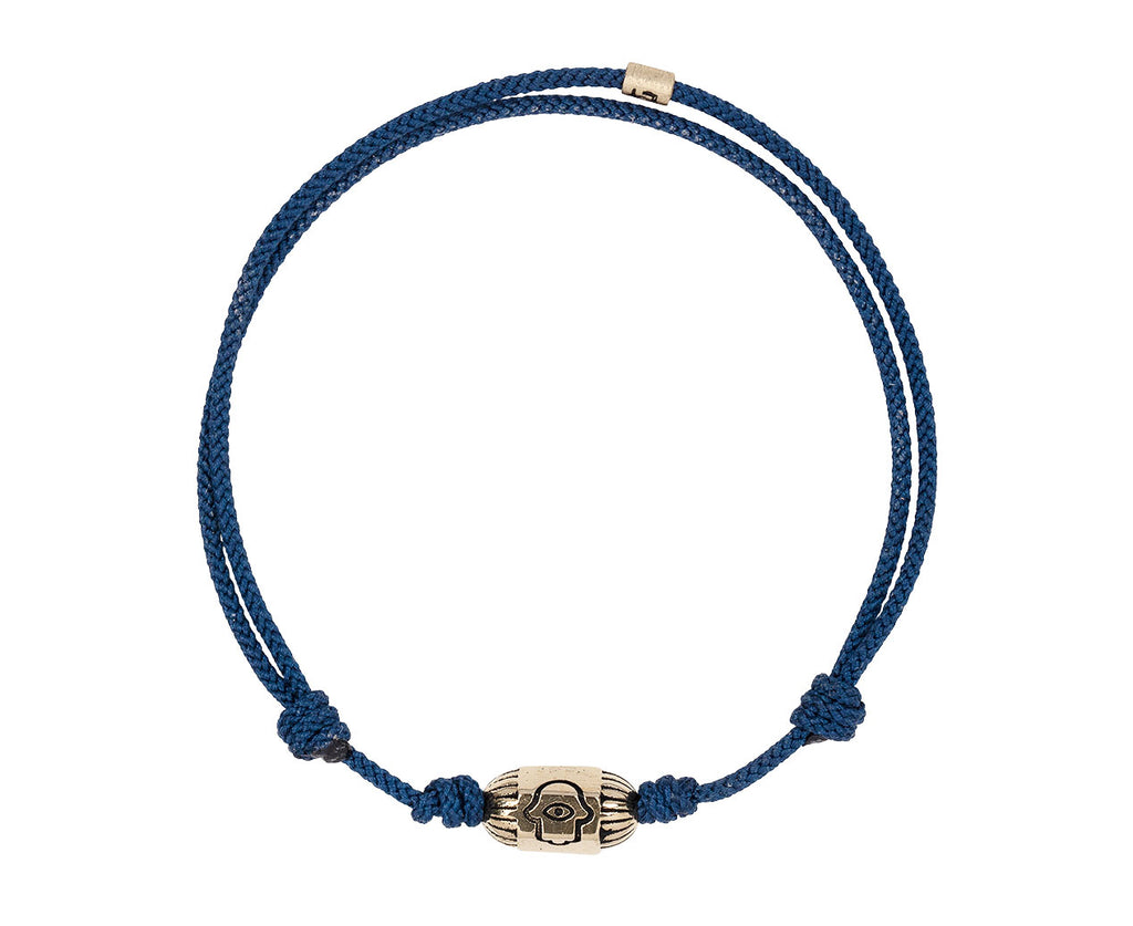 Navy Cord Hamsa Charm Bracelet
