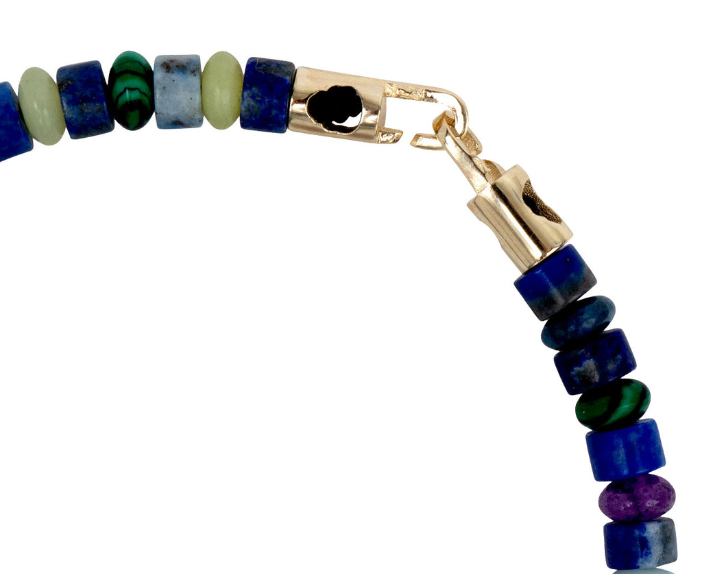 Luis Morais Mixed Gem Beaded Bracelet Clasp