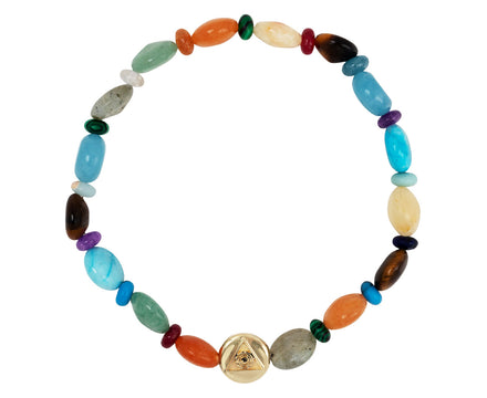 Luis Morais Mixed Gem and Gold Beaded Bracelet