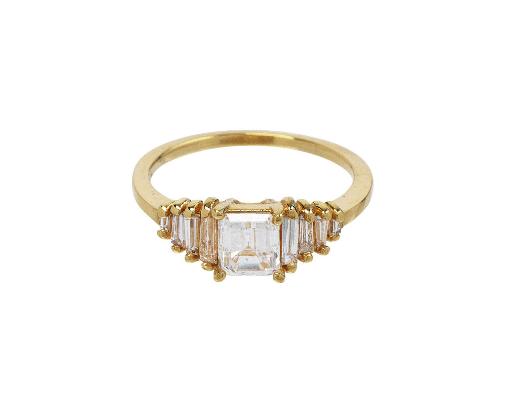 Fiat Lux Gold Antique Asscher Cut Diamond Calypso Ring