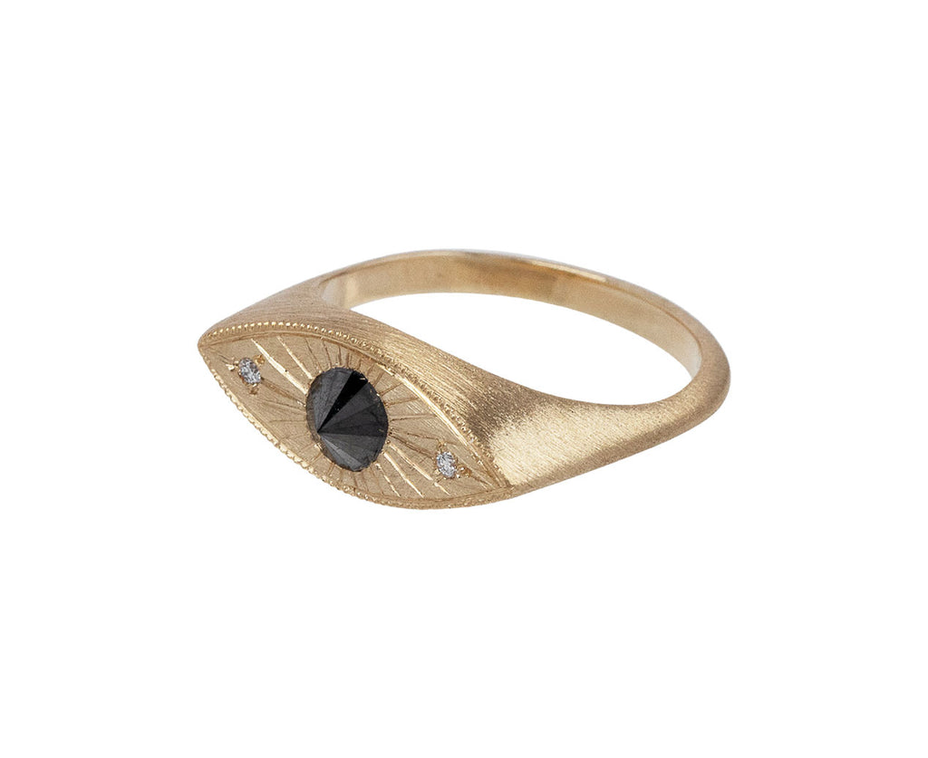 Fiat Lux Black Inverted Diamond Third Eye Ring Side View