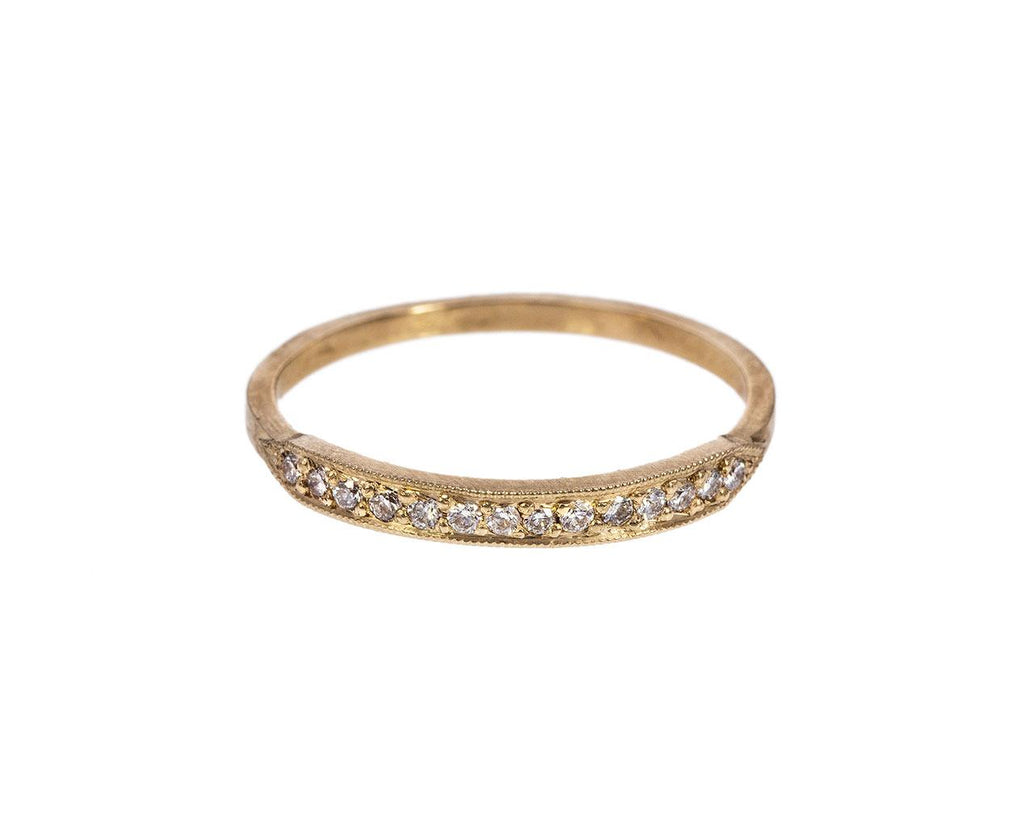Yellow Gold and White Diamond Tuile Ring - TWISTonline 