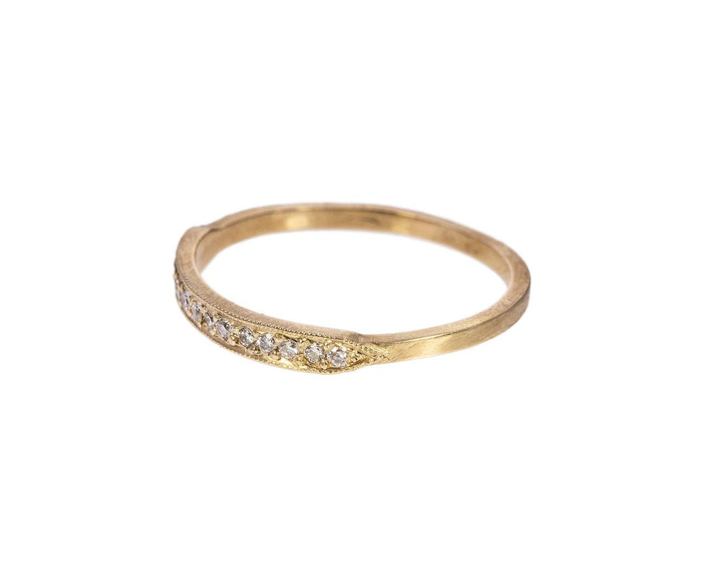 Yellow Gold and White Diamond Tuile Ring