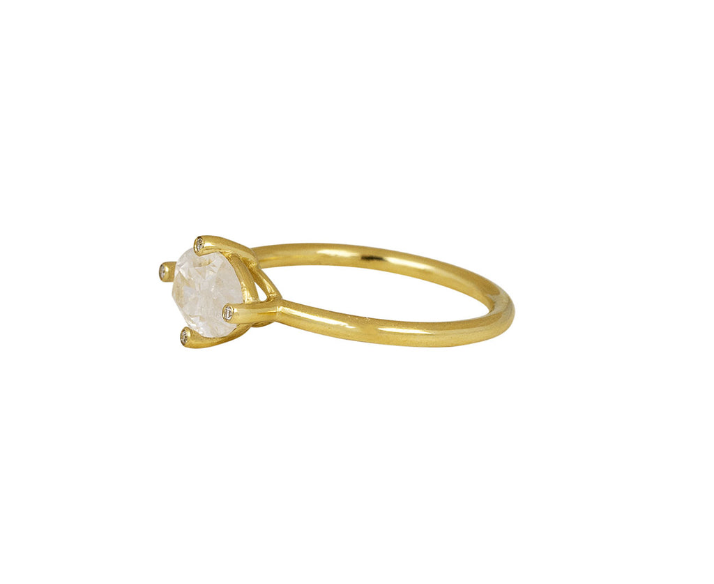 Mandrel Studio Rustic Oval Diamond Solitaire Side View