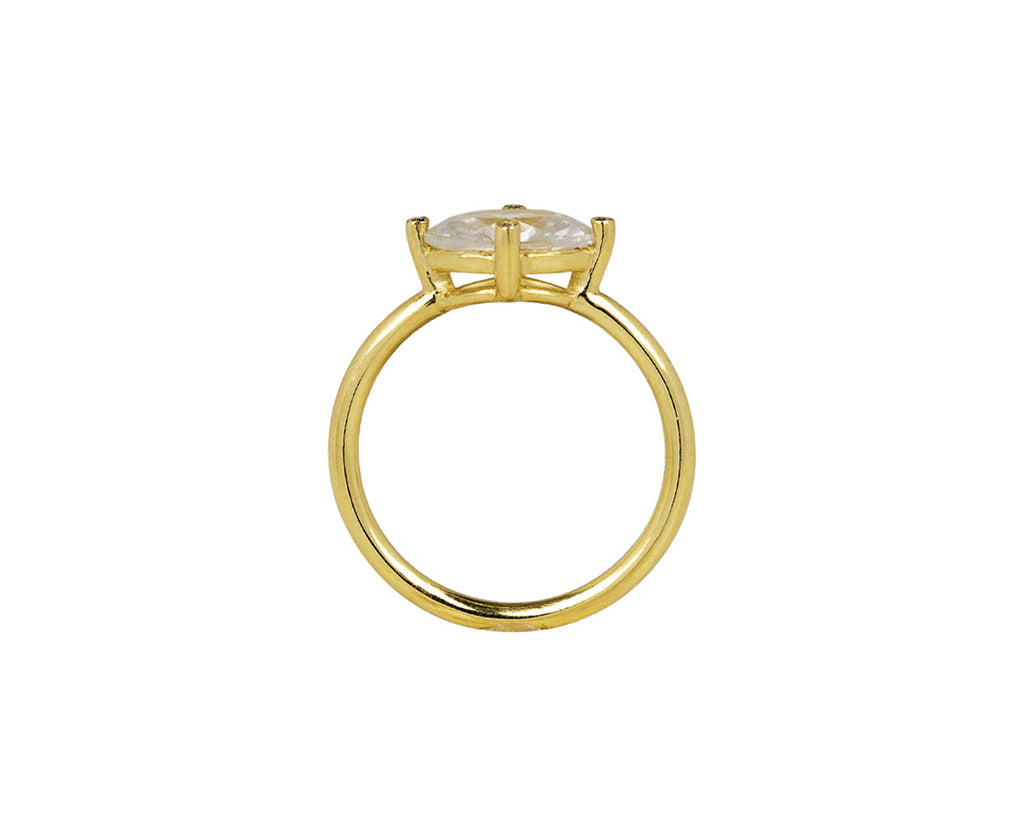 Mandrel Studio Rustic Oval Diamond Solitaire Top View