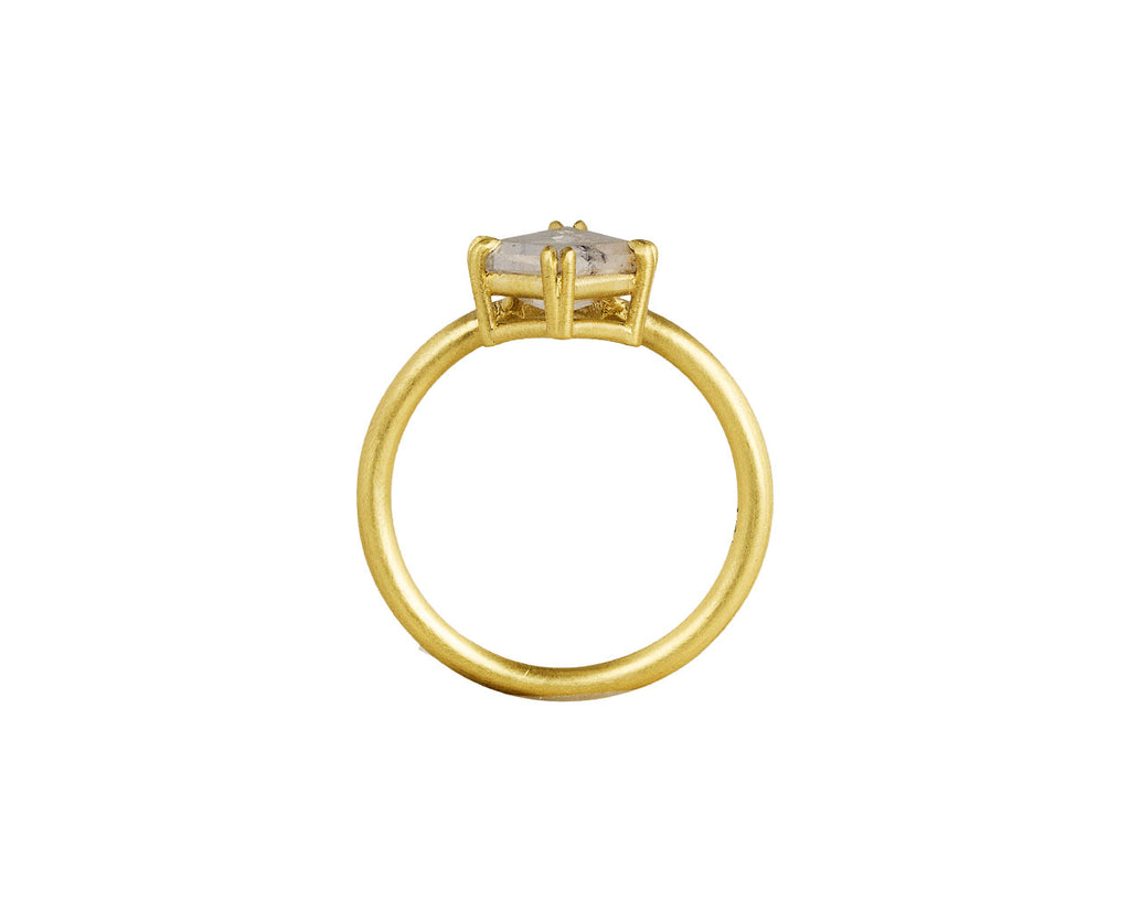 Mandrel Studio Kite Shaped Rustic Diamond Solitaire Ring Top View