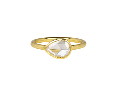 Mandrel Studio Pear Shaped Rose Cut Diamond Solitaire Ring