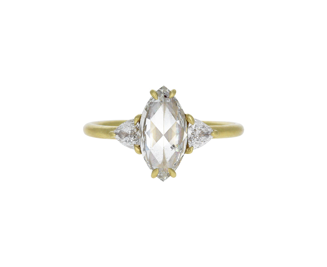 Rose Cut Marquise Diamond Solitaire