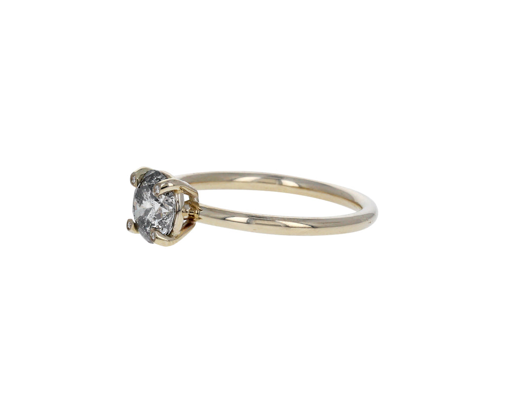 Full Cut Salt and Pepper Diamond Solitaire
