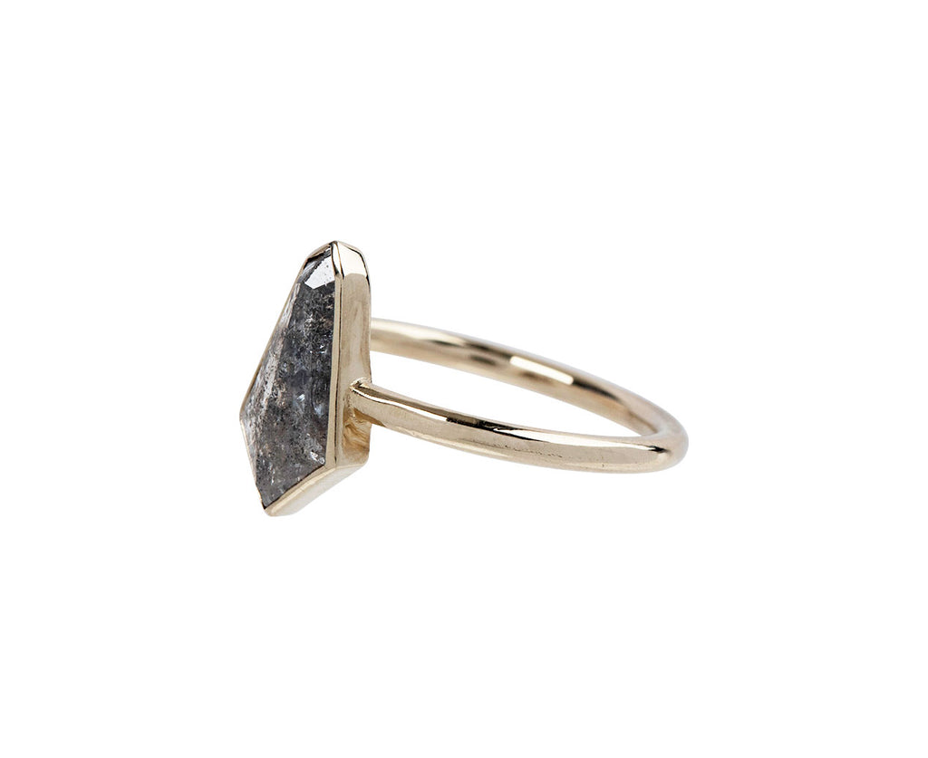 Mandrel Studio Kite Shaped Rustic Diamond Solitaire Side View