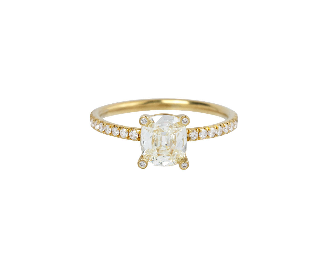 Mandrel Studio Cushion Cut Diamond Solitaire Ring