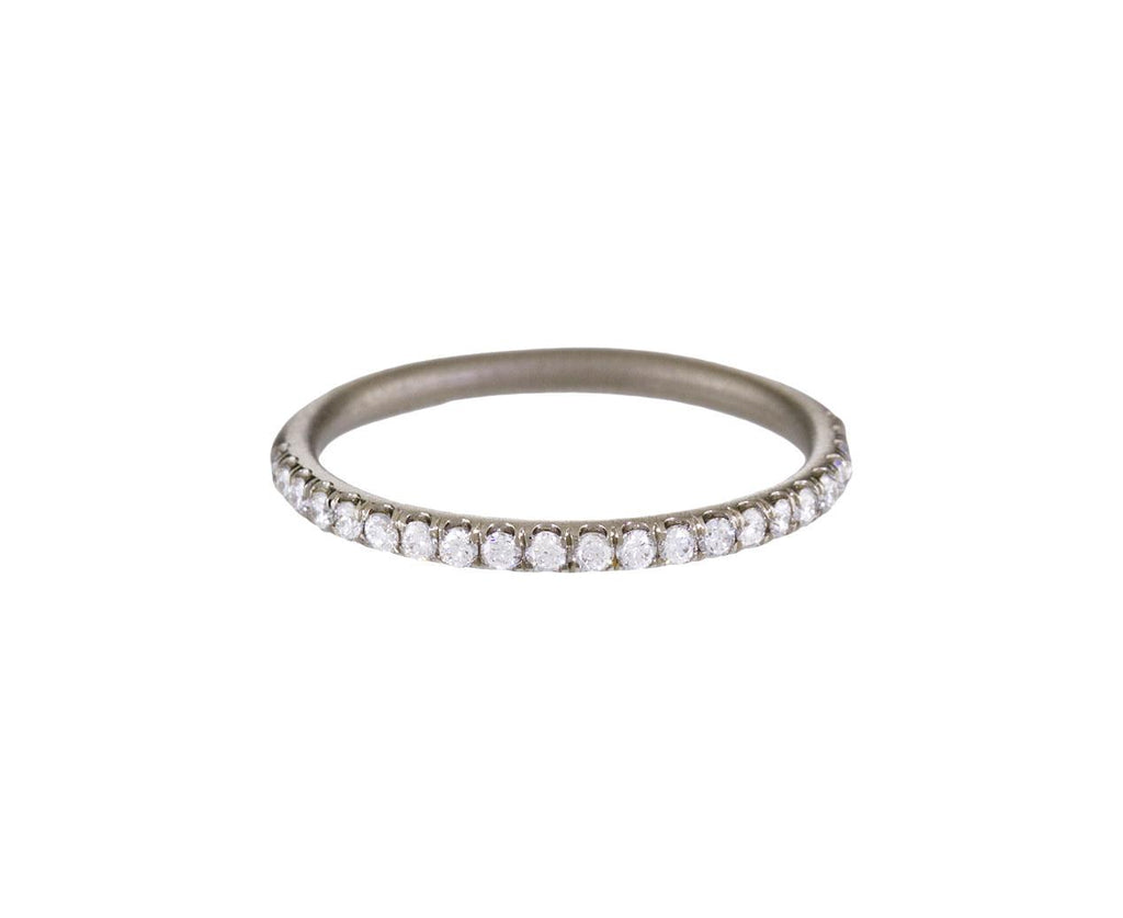 White Gold Half Diamond Wire Band - TWISTonline 
