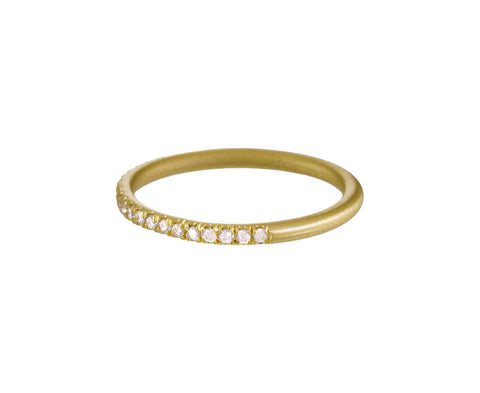 Yellow Gold Half Diamond Wire Band - TWISTonline 