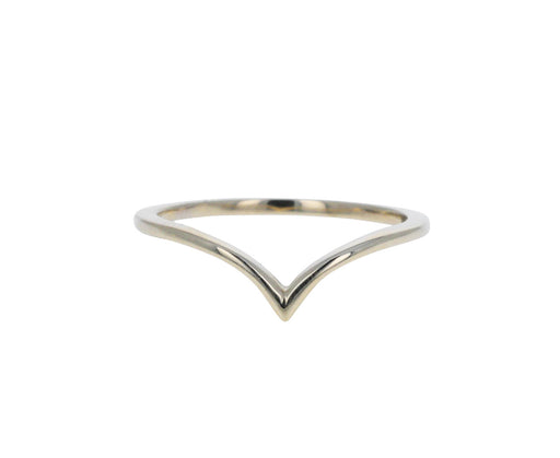 Polished White Gold Universal V Shaped Band