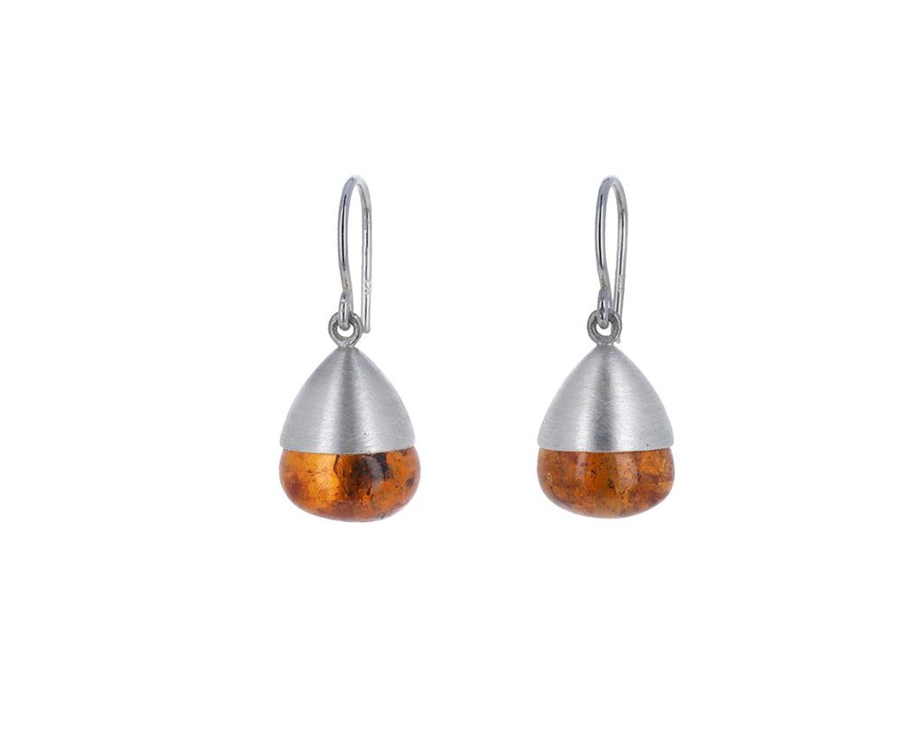 Mandarine Garnet Buoy Earrings