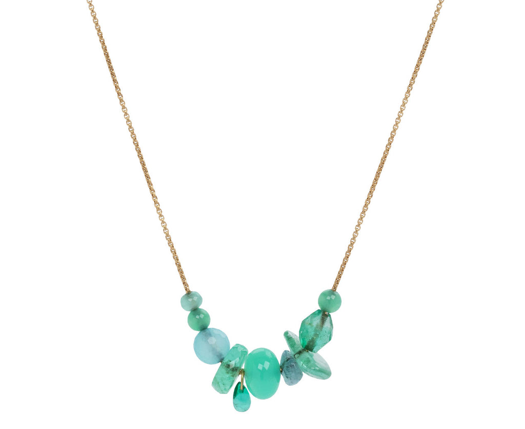 Mallary Marks Green Tone Collage Necklace