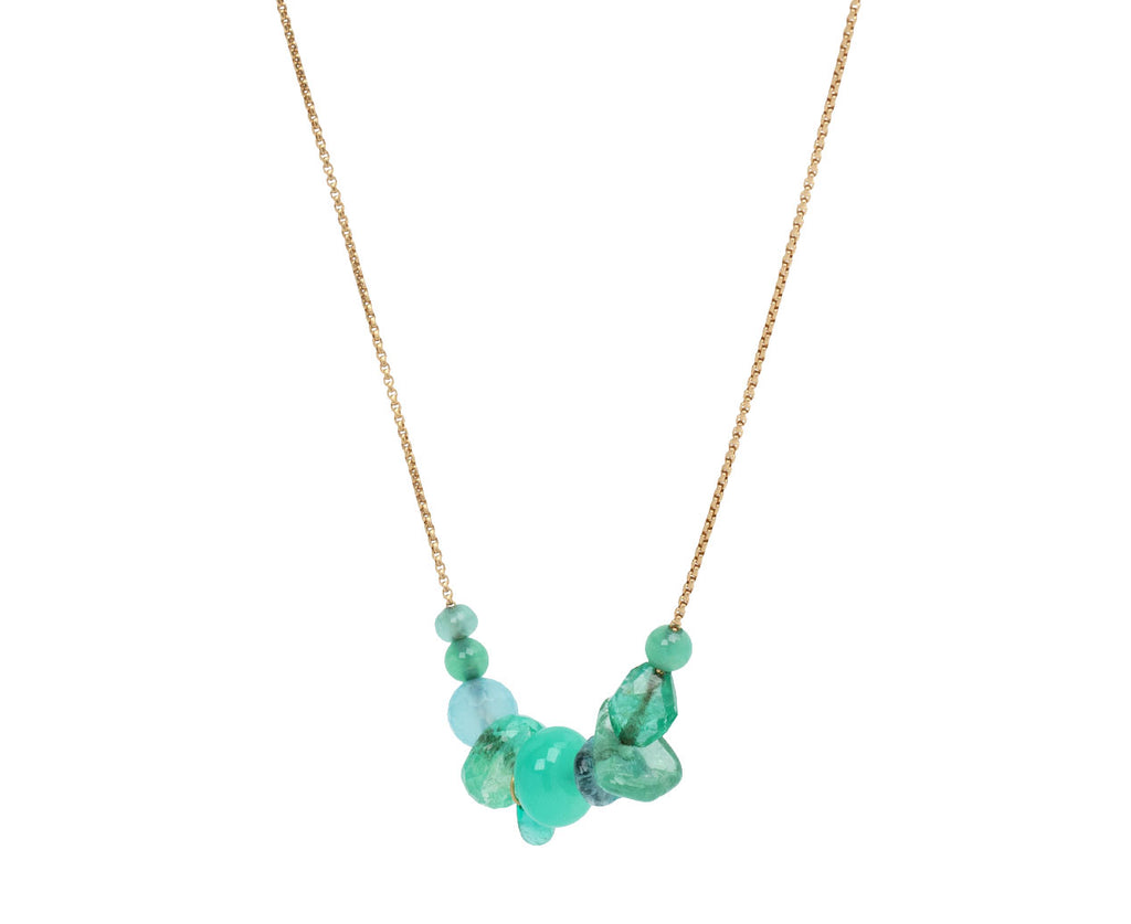 Mallary Marks Green Tone Collage Necklace Side View