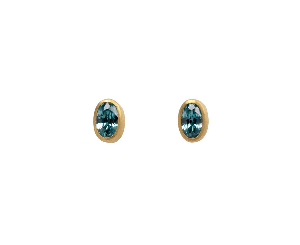 Mallary Marks Oval Light Blue Zircon Hard Candy Stud Earrings
