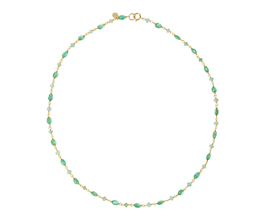 Peruvian Opal and Emerald Spun Sugar Necklace