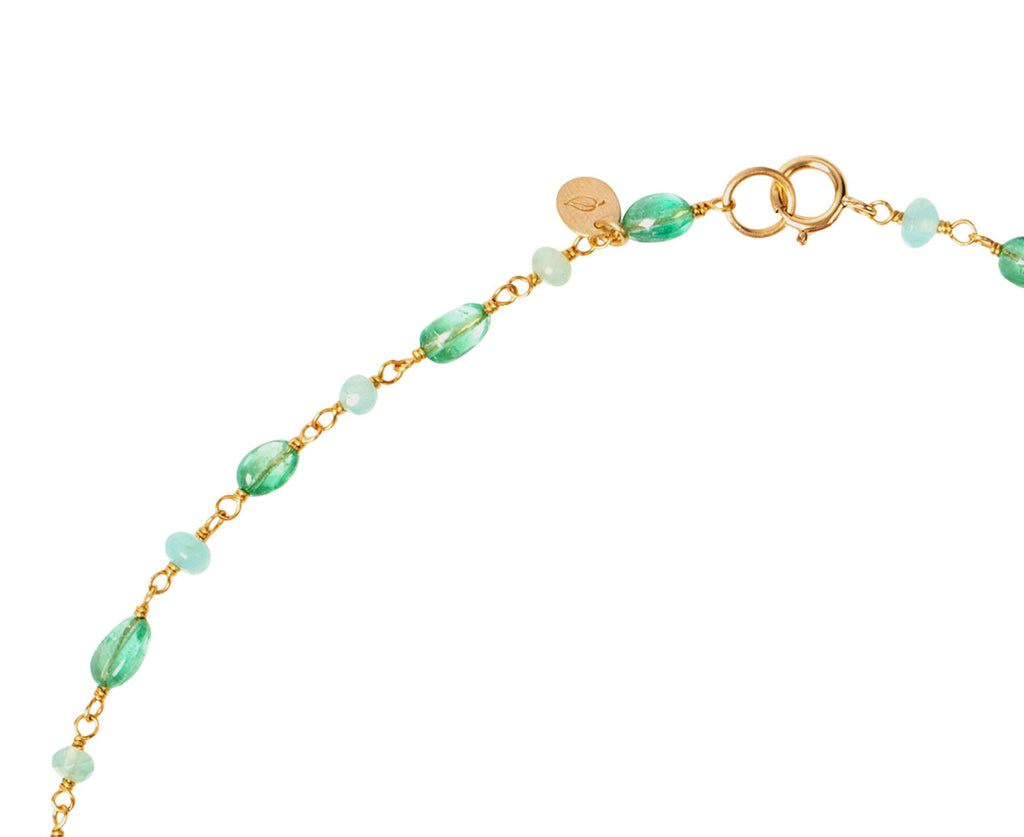 Peruvian Opal and Emerald Spun Sugar Necklace