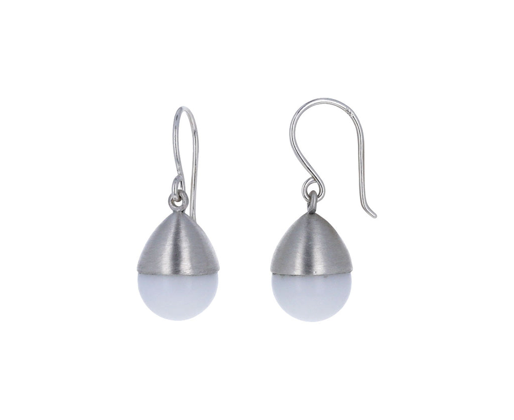 Mallary Marks White Agate Buoy Earrings