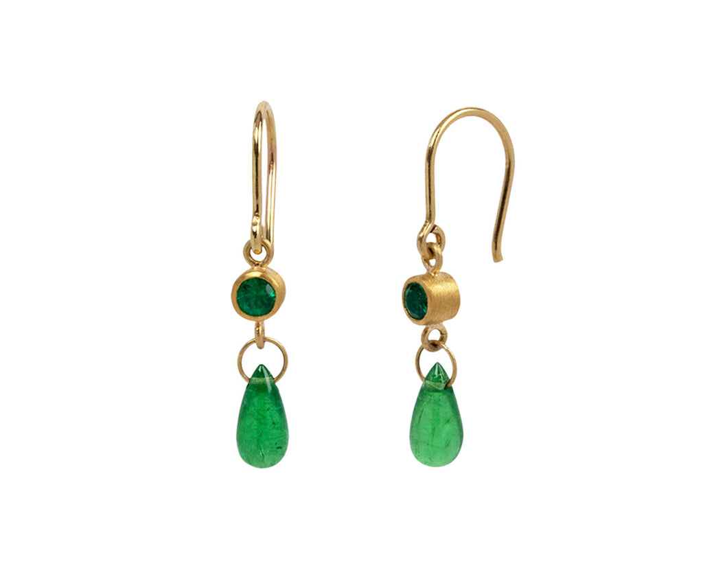 Mallary Marks Emerald and Tsavorite Garnet Apple and Eve Earrings Side View