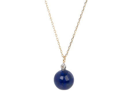 Mateo Lapis and Diamond Dot Necklace