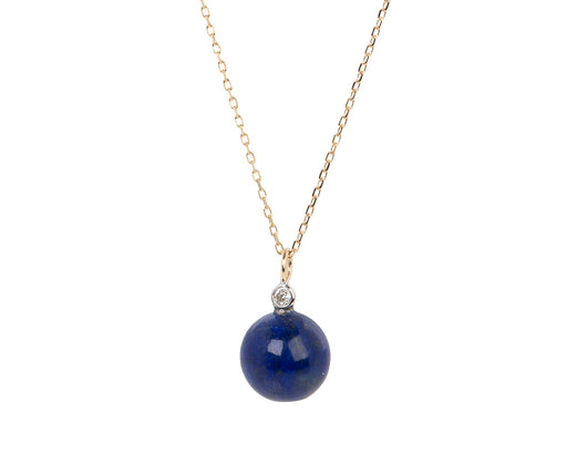 Mateo Lapis and Diamond Dot Necklace