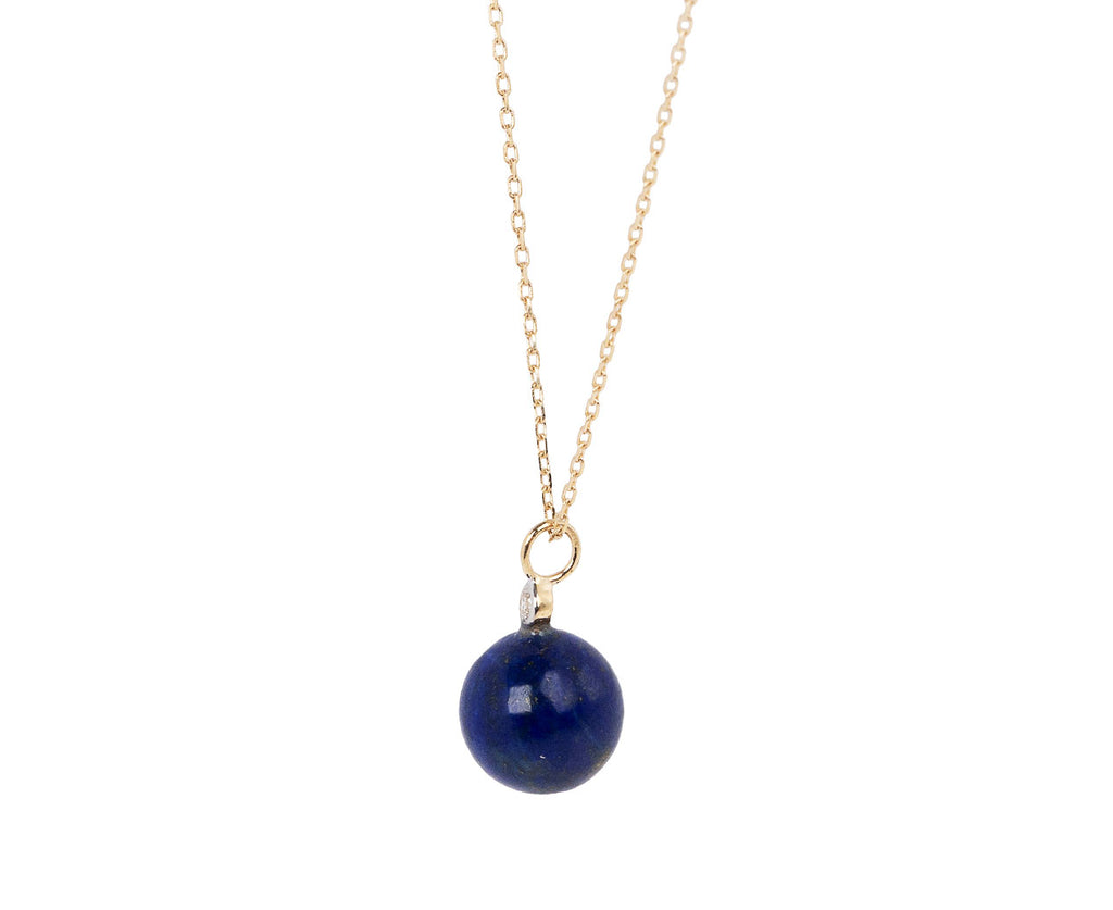 Mateo Lapis and Diamond Dot Necklace Side View