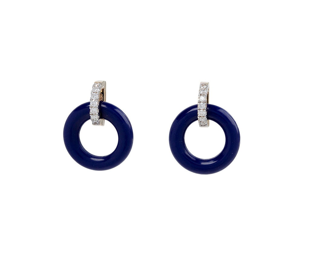 Mateo Lapis and Diamond Door Knocker Earrings