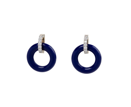Mateo Lapis and Diamond Door Knocker Earrings
