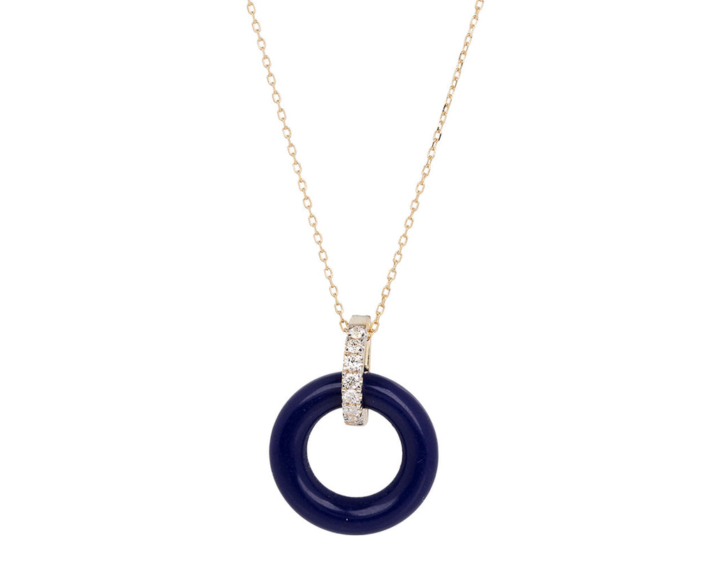 Mateo Lapis Donut Pendant Necklace