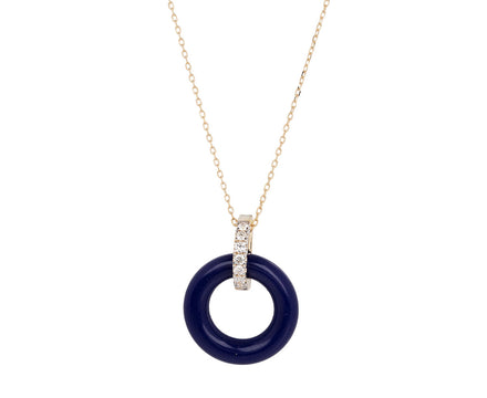 Mateo Lapis Donut Pendant Necklace