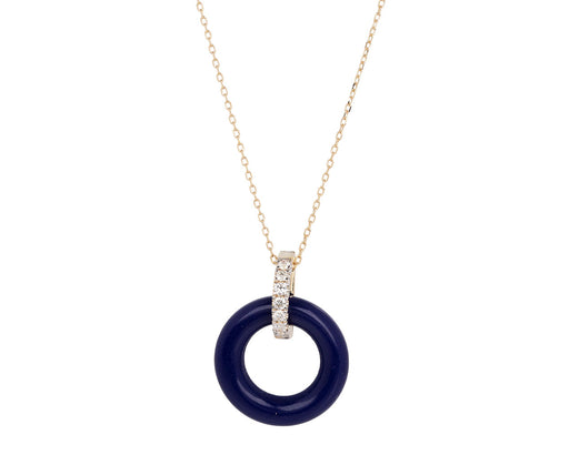 Mateo Lapis Donut Pendant Necklace