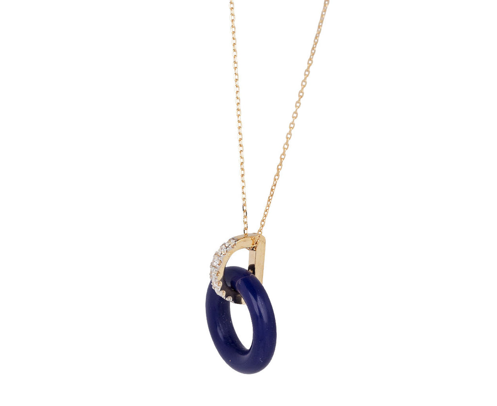 Mateo Lapis Donut Pendant Necklace Side