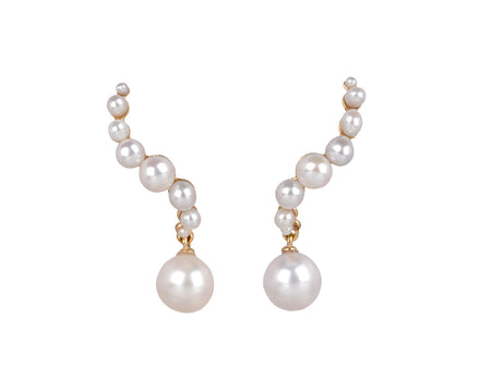Mateo Pearl Curve Drop Earrings