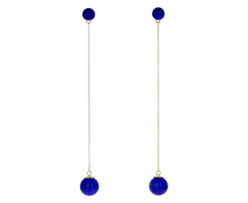 Lapis Sphere Drop Earrings