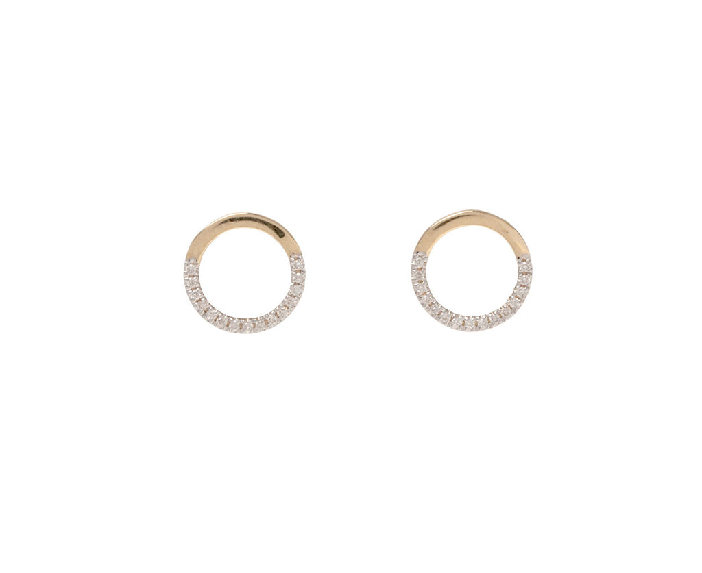 Diamond Small Half Moon Stud Earrings
