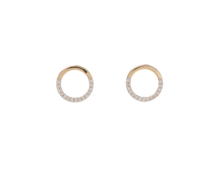 Diamond Small Half Moon Stud Earrings