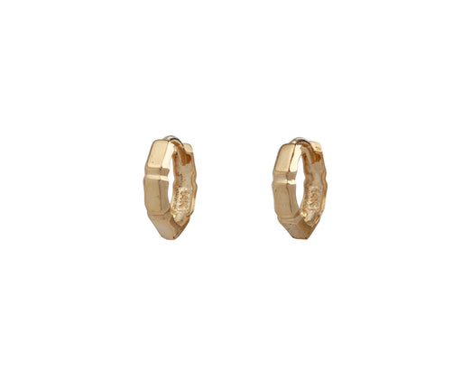 Mateo Faceted Gold Huggie Hoop Earrings