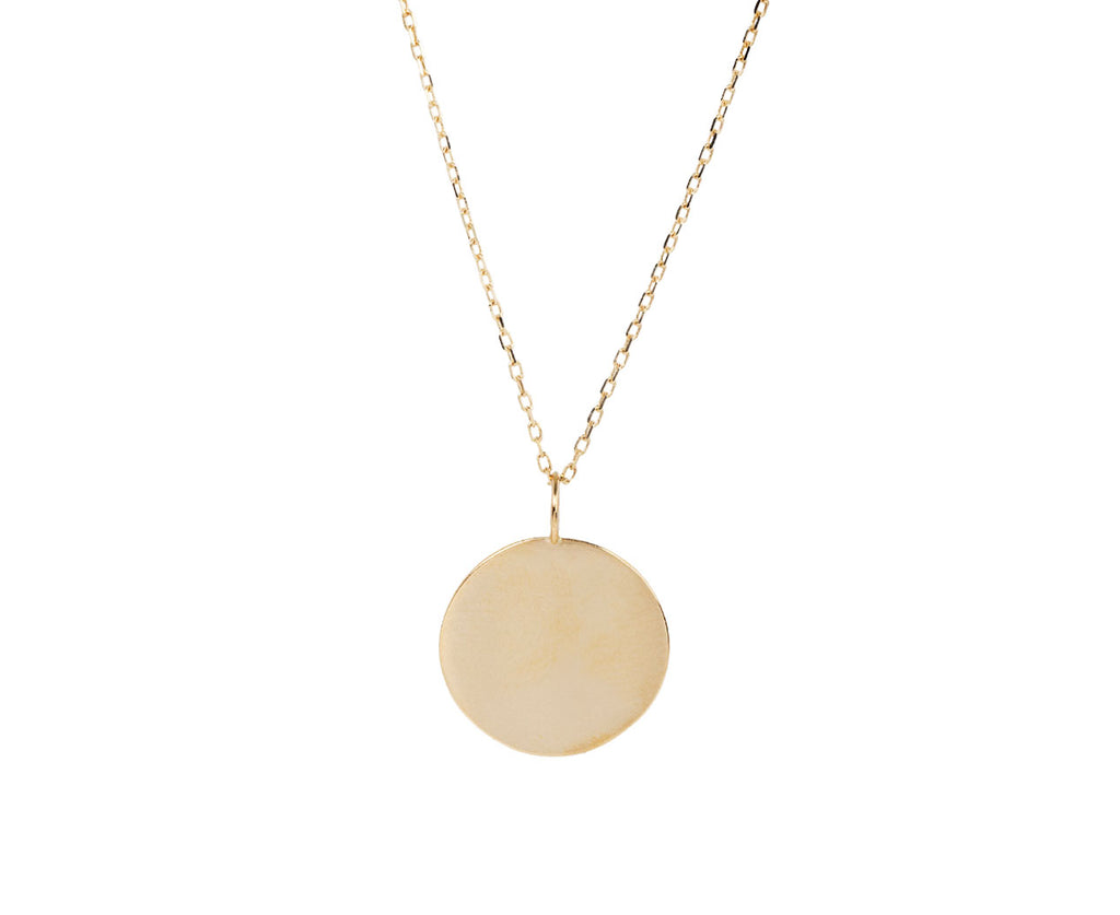 Mateo Small Gold Disk Pendant Necklace
