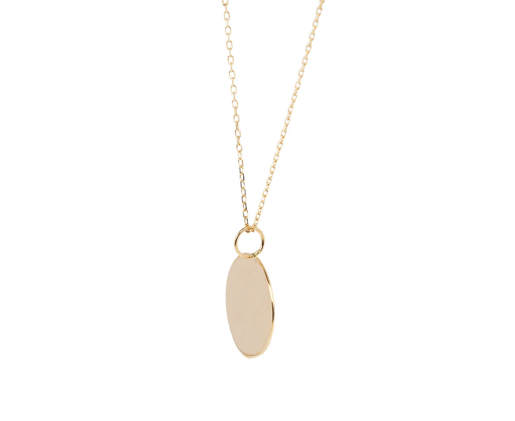 Mateo Small Gold Disk Pendant Necklace Side View