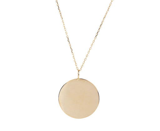 Mateo Medium Gold Disk Pendant Necklace