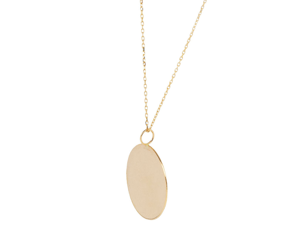 Mateo Medium Gold Disk Pendant Necklace Side ViewMateo Medium Gold Disk Pendant Necklace Side View
