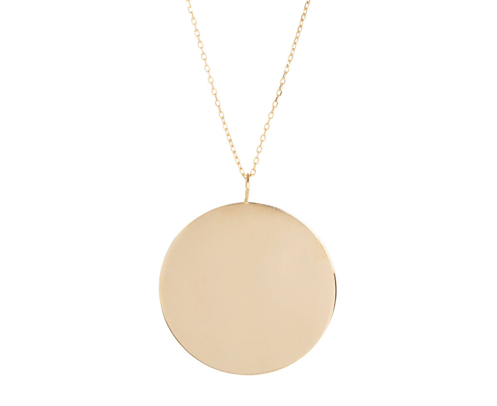 Mateo Large Gold Disk Pendant Necklace