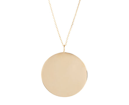 Mateo Large Gold Disk Pendant Necklace